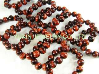 YGB88 A grade red tiger eye stone round beads bracelet  