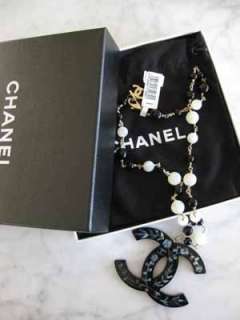   White Chanel Oversized CC Charm 24 Gold Chain Necklace NIB  