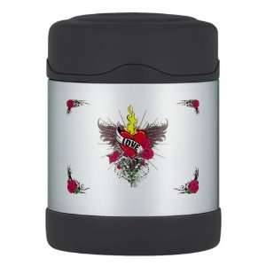  Thermos Food Jar Love Flaming Heart with Angel Wings 