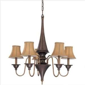   Grotto Chandelier in Colonial Bronze with Artisan Bronze Appointments