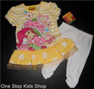 STRAWBERRY SHORTCAKE Toddler Girls 24 Mo 2T 3T 4T Set OUTFIT Shirt 