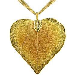 24k Gold Overlay Heart shaped Leaf Pendant  