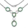 Sterling Silver Round cut Emerald Oval Design Necklace Today 