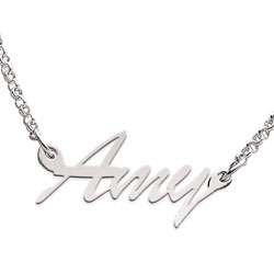 Sterling Silver Amy Script Name Necklace  