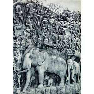  1955 Rotogravure Relief Sculpture Elephant Hinduism 