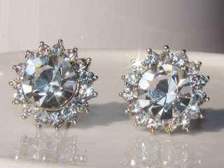 Cubic Zirconia Swarovski stud Earrings sterling silver  
