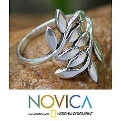 Sterling Silver Olive Branch Wrap Ring (Thailand)  