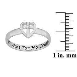   Sterling Silver Diamond Accent Purity Sentiment Ring  