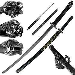 Silver Dragon Samurai Sword and Hidden Stiletto  