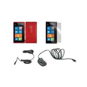 Nokia Lumia 900 (AT&T) Premium Combo Pack   Red TPU Case Cover + Wall 