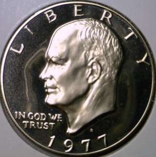 1977 S PROOF Dwight D. Eisenhower IKE Dollar DEEP CAMEO  