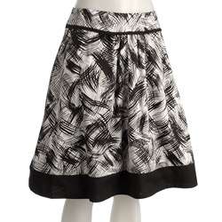 Lily Womens Black/ White A line Skirt  