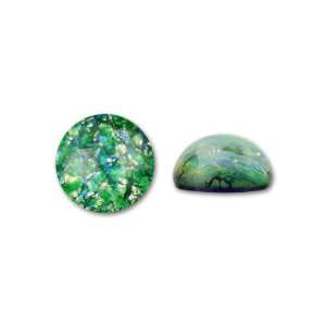  13mm Round Glass Cabochon   Green Opal Arts, Crafts 