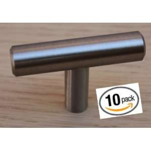   5002 T SS (Pack of 10) Stainless Steel 2 inch Solid Bar Cabinet T Knob