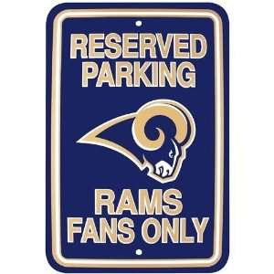 NFL Rams 12 by 18 Fan Parking Sign 