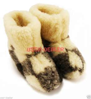 WOOL NATURAL SHEEPSKIN SLIPPERS BOOTS PURE 100%  
