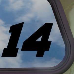  No. 14 NASCAR Black Decal Car Truck Bumper Window Sticker 