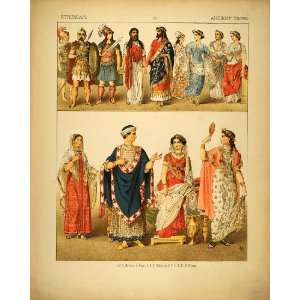  1882 Costume Ancient Etruscan Women Priest Noblemen 
