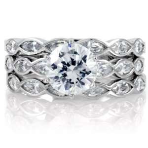  Laurenes CZ Wedding Trio Emitations Jewelry