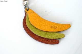   HERMES Fruit Banana Banane Leather Key Chain Bag Charm w/ Box  