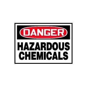 DANGER Labels HAZARDOUS CHEMICALS Adhesive Dura Vinyl   Each 3 1/2 x 