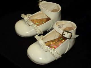 Baby Girl Ivory Beige Leather Dress Shoes/Wedding/230/SZ 2 3 4 5 6 