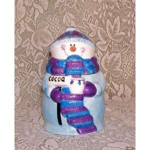  Ceramic Snowman Cocoa Jar 