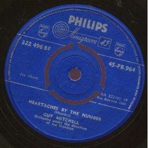  HEARTACHES BY THE NUMBER 7 INCH (7 VINYL 45) UK PHILIPS 