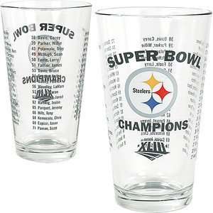   Steelers Super Bowl XLIII Champions Roster Glass