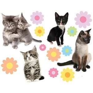 Kittens and Flowers   Peel and Stick   27 Wall Stickers Decals  