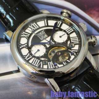   Mens AUTO Antique Style Mechanical Fashion Nice Tourbillon Watch Date