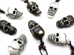 6PCS Cool Yak Bone demon evil Skull Pendent Necklace  