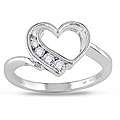 10k White Gold 1/6ct TDW Diamond Heart Ring (I J, I2 I3 