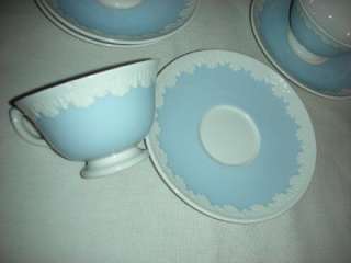 Wedgwood Albion/Corinthian Cream & Blue 3 Cups Saucers  