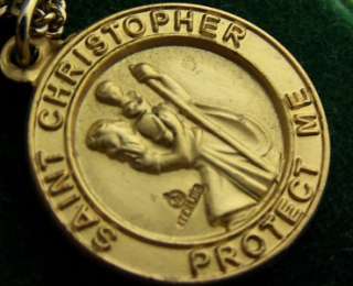 Gold Sterling Saint Christopher Coast Guard Medal .925  