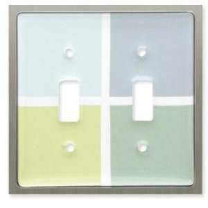  Betsyfield BLUE MIX Ceramic Double Switch Wall Plate