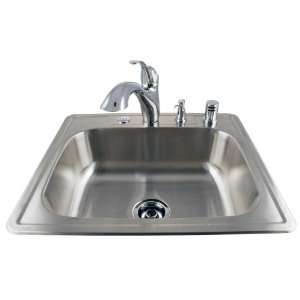  Drop In Stainless Kitchen Sink/Faucet Kit OSB25 04 