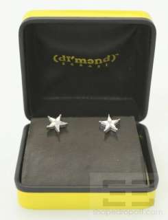 Designer 18K White Gold Diamond Star Stud Earrings  