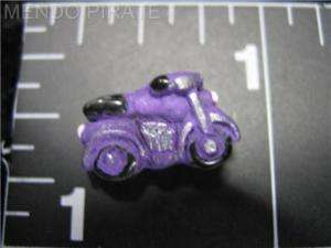 Lot of 4 Tiny PURPLE MOTORCYCLE Ceramic Focal Beads  