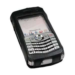  Energy Leaf 2285 Open Face Black Leather Case for BlackBerry Pearl 