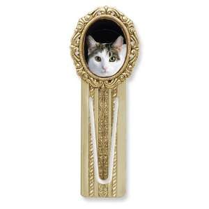  Gold tone Calico Cat Victorian Bookmark Jewelry