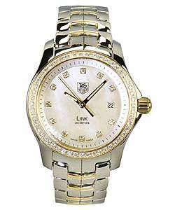 Tag Heuer Link Womens Two tone Diamond Dial Watch  
