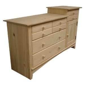  Bi Level / Baby Changer Pine Chest   Unfinished