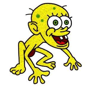 Spongebob Squarepant as Dobby hairless monster creature Heat Iron On 