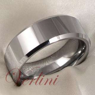   comfort fit tungsten wedding band ring bevel on the sides and all