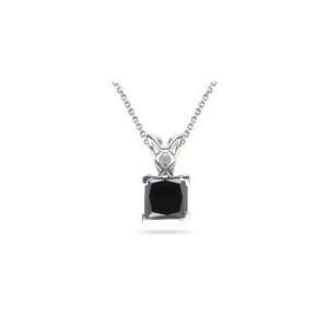  1.62 1.92 Cts Black Diamond Scroll Solitaire Pendant in 