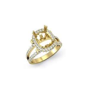  1.53 ct Round Diamond Engagement Ring Cushion Setting, F 