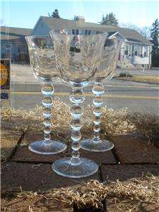 Newset of 3 Saint Louis France Bubble Crystal Water Goblets  