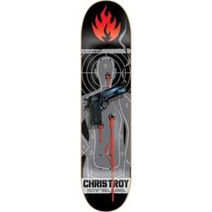  Black Label Troy Target Practice Skateboard Deck   8.0 