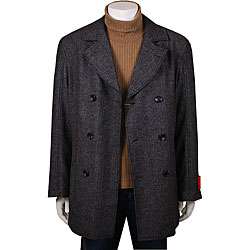 Mantoni Mens Herringbone Wool/ Cashmere Coat  